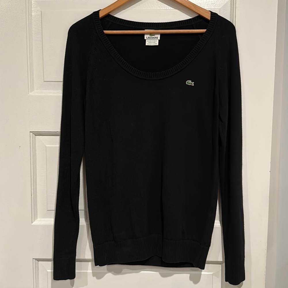 Lacoste Black Scoop Neck Sweater 🐊